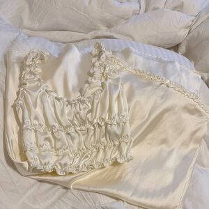 Elegant Cream Satin Set